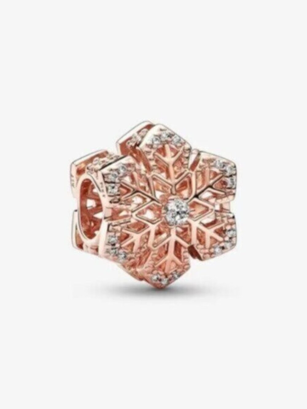 Pandora Rose Gold Snowflake Charm with Clear Stones